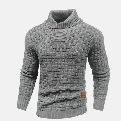 Pull texturé à col châle pour homme - Image 2