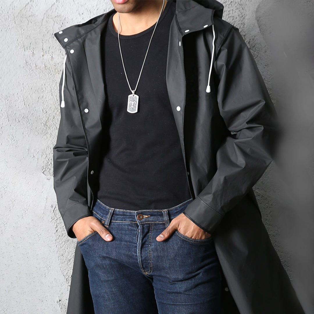 Imperméable Long à Capuche pour Homme - Image 4