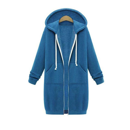 Veste Longue Zippée à Capuche pour Femme - Image 2