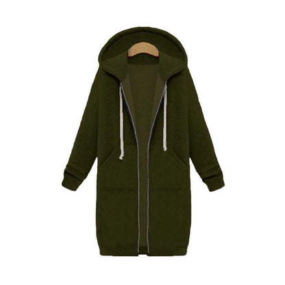 Veste Longue Zippée à Capuche pour Femme - Image 7