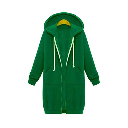 Veste Longue Zippée à Capuche pour Femme - Image 6