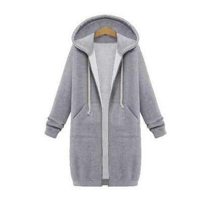 Veste Longue Zippée à Capuche pour Femme - Image 4