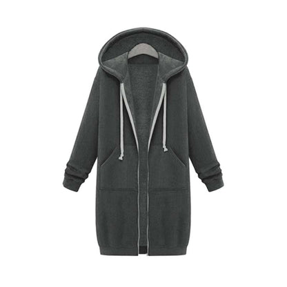 Veste Longue Zippée à Capuche pour Femme - Image 5
