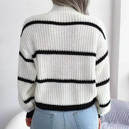 Pull Oversize Rayé Femme - Image 3