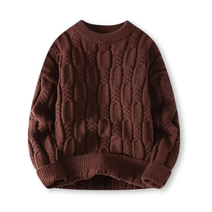 Pull Homme Col Rond Tricot Câble - Image 7