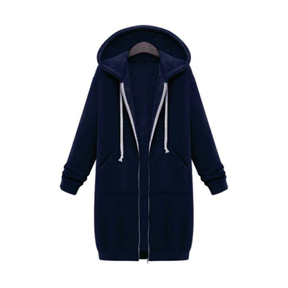 Veste Longue Zippée à Capuche pour Femme - Image 12