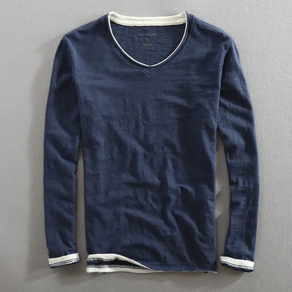 T-shirt à Manches Longues et Ourlet Superposé pour Homme - Image 1