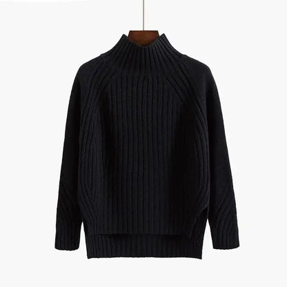 Pull à col roulé en maille côtelée pour femme - Image 4
