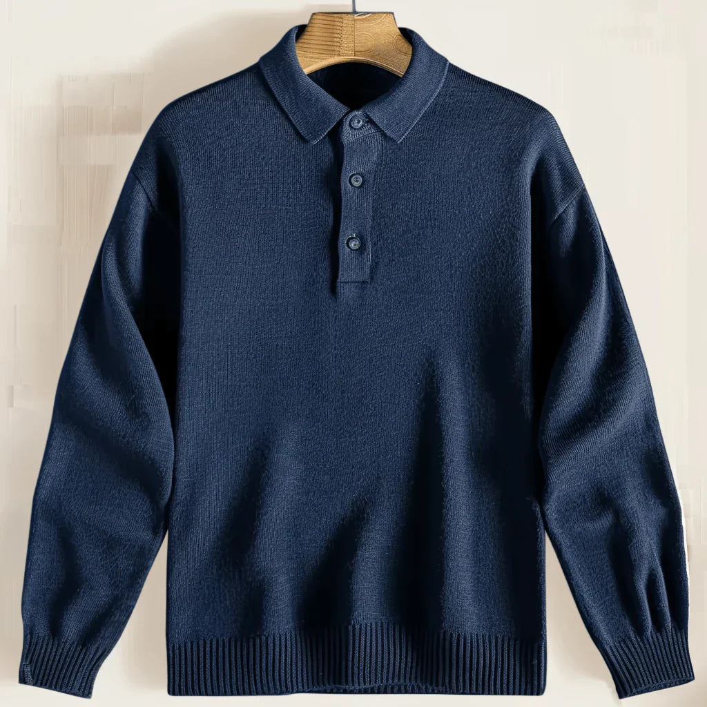 Pull Polo à Manches Longues pour Homme - Image 1