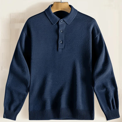 Pull Polo à Manches Longues pour Homme - Image 1