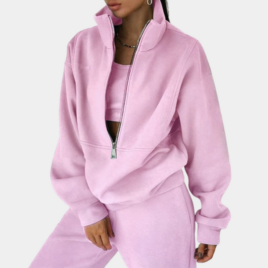 Ensemble de survêtement femme avec demi-zip - Image 1