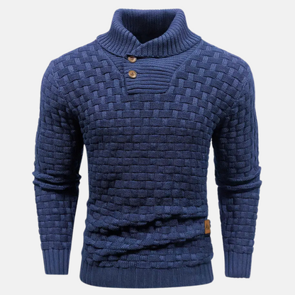 Pull texturé à col châle pour homme - Image 2