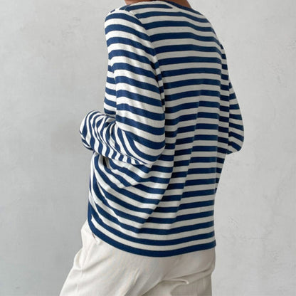 Pull rayé à col rond pour femme - Image 10