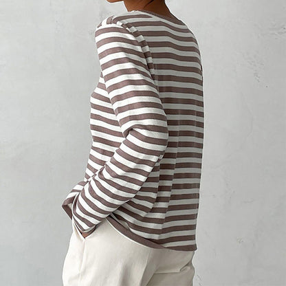 Pull rayé à col rond pour femme - Image 11