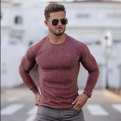 Pull Homme Manches Longues Côtelé - Image 4