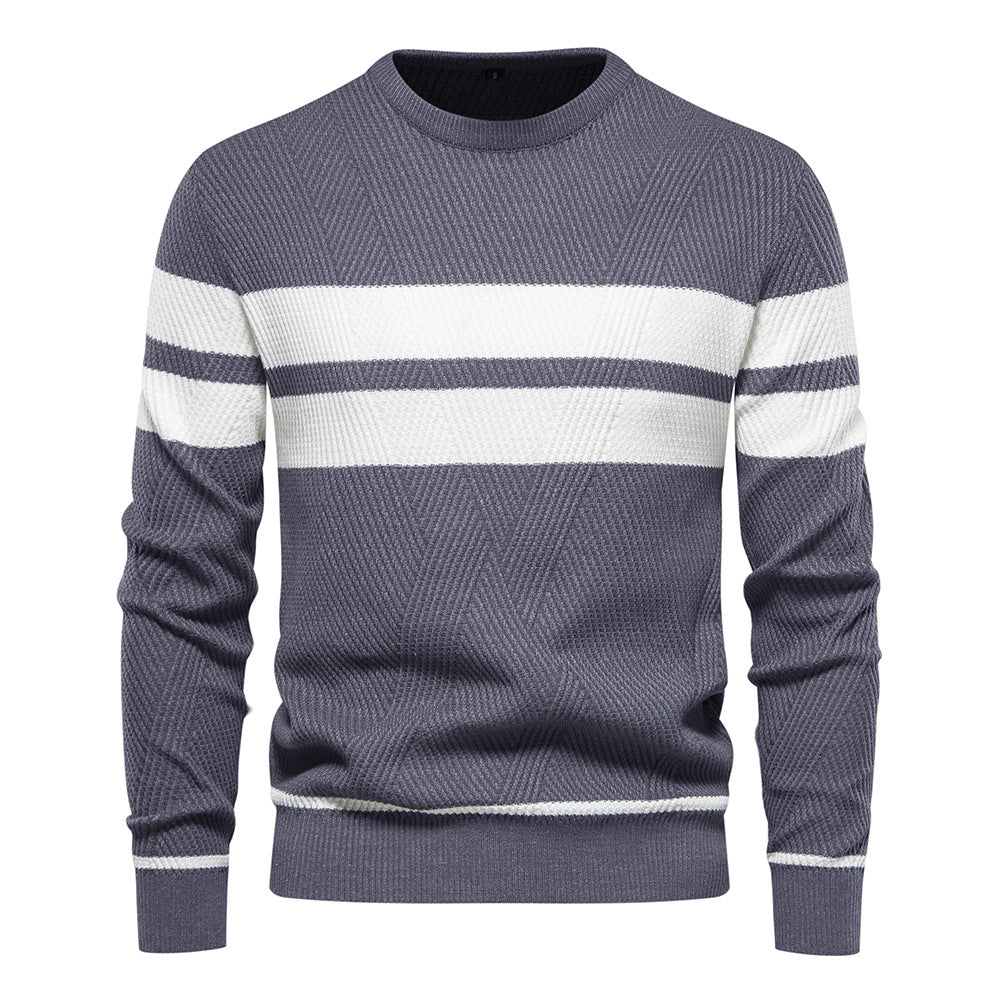 Pull rayé à col rond pour homme - Image 8
