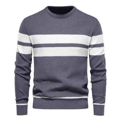 Pull rayé à col rond pour homme - Image 8