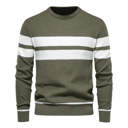 Pull rayé à col rond pour homme - Image 11
