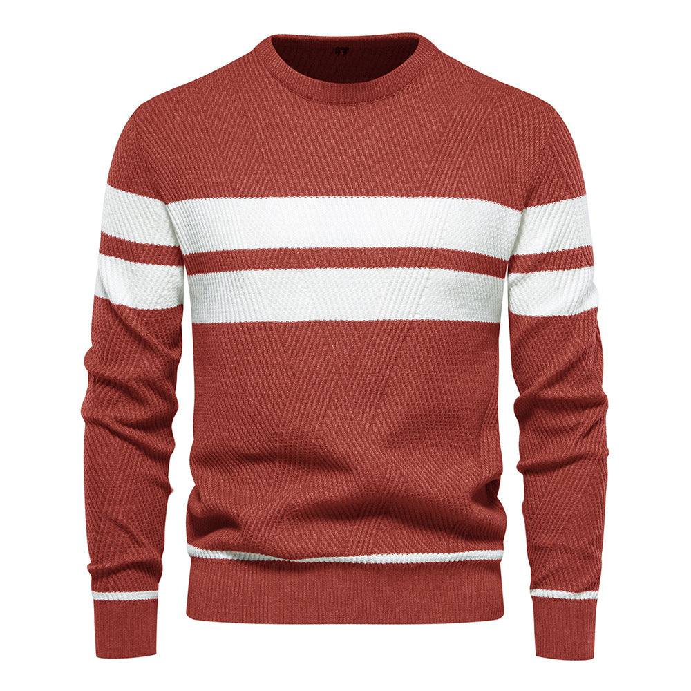Pull rayé à col rond pour homme - Image 6