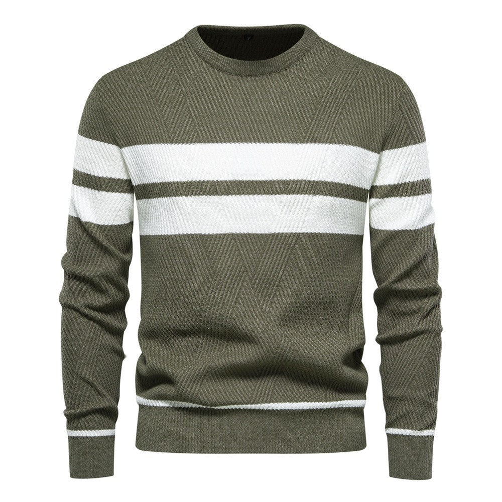 Pull rayé à col rond pour homme - Image 5