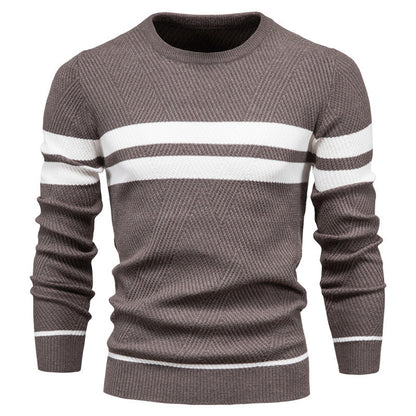 Pull rayé à col rond pour homme - Image 7