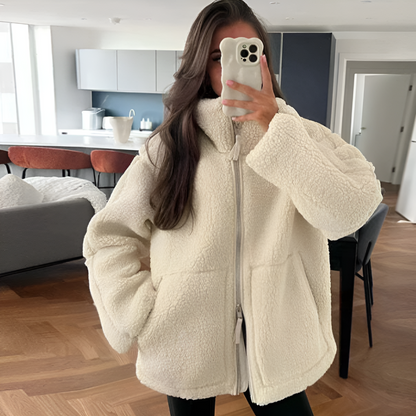 Veste Sherpa Zippée Oversize Femme - Image 1