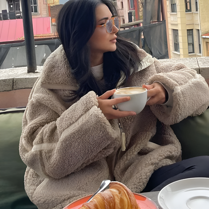 Veste Sherpa Zippée Oversize Femme - Image 5