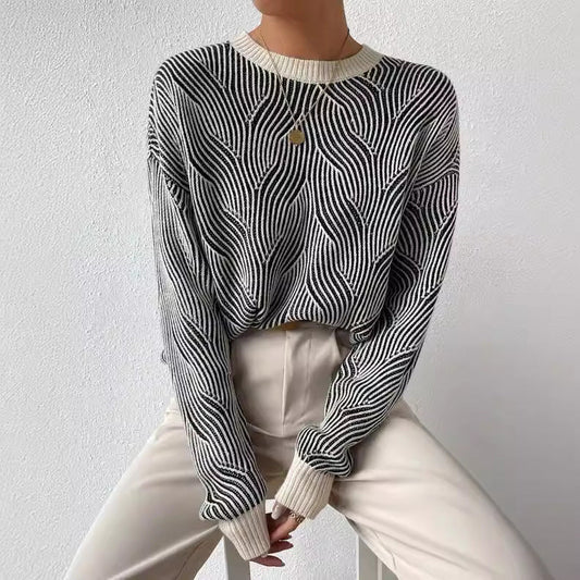 Pull ample à motifs pour femme - Image 1