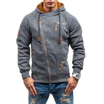 Sweat à capuche zippé en molleton pour homme - Image 8
