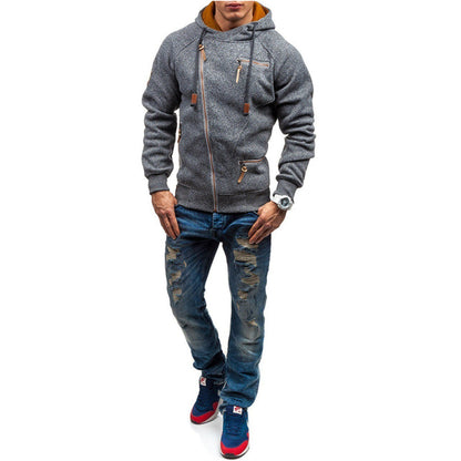 Sweat à capuche zippé en molleton pour homme - Image 4