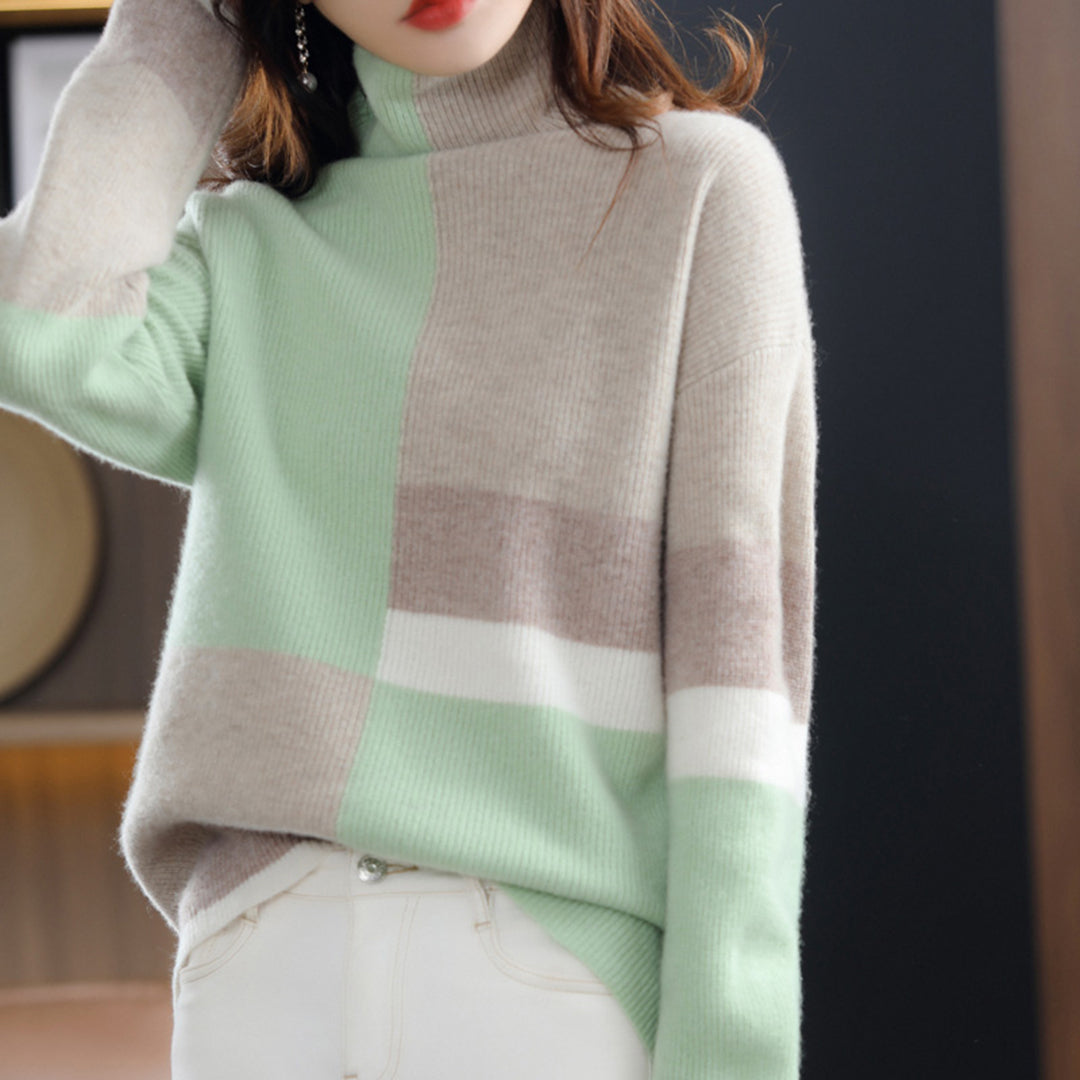 Pull en Tricot Femme à Blocs de Couleurs - Image 4