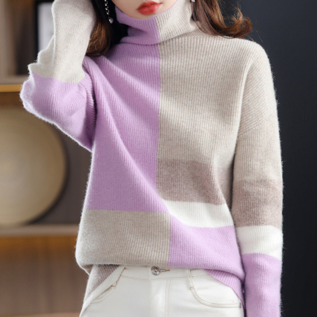 Pull en Tricot Femme à Blocs de Couleurs - Image 6