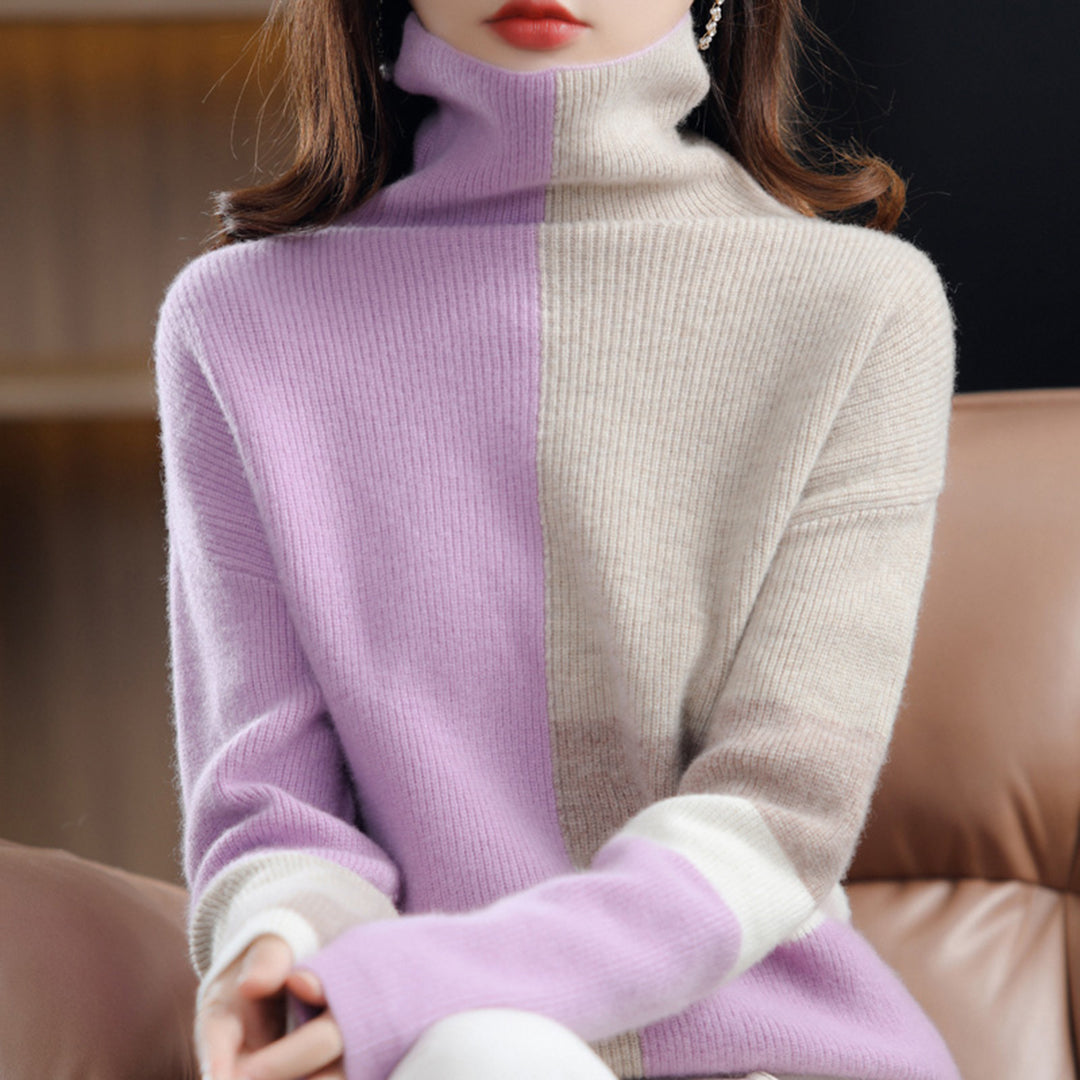 Pull en Tricot Femme à Blocs de Couleurs - Image 5