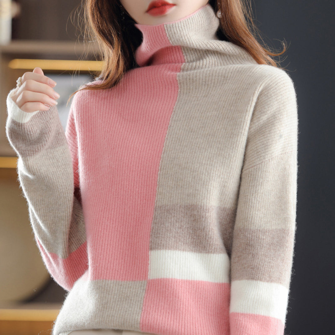 Pull en Tricot Femme à Blocs de Couleurs - Image 7