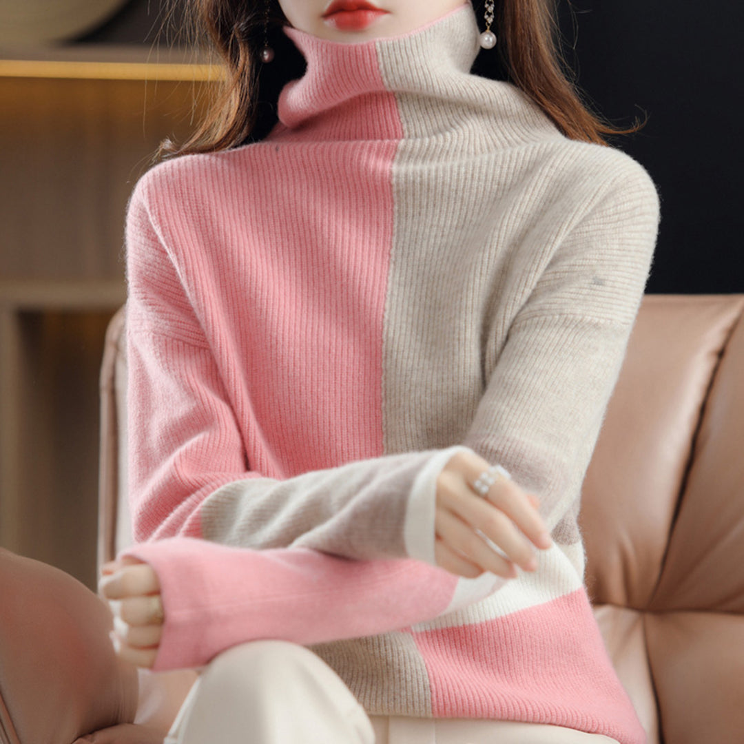 Pull en Tricot Femme à Blocs de Couleurs - Image 8