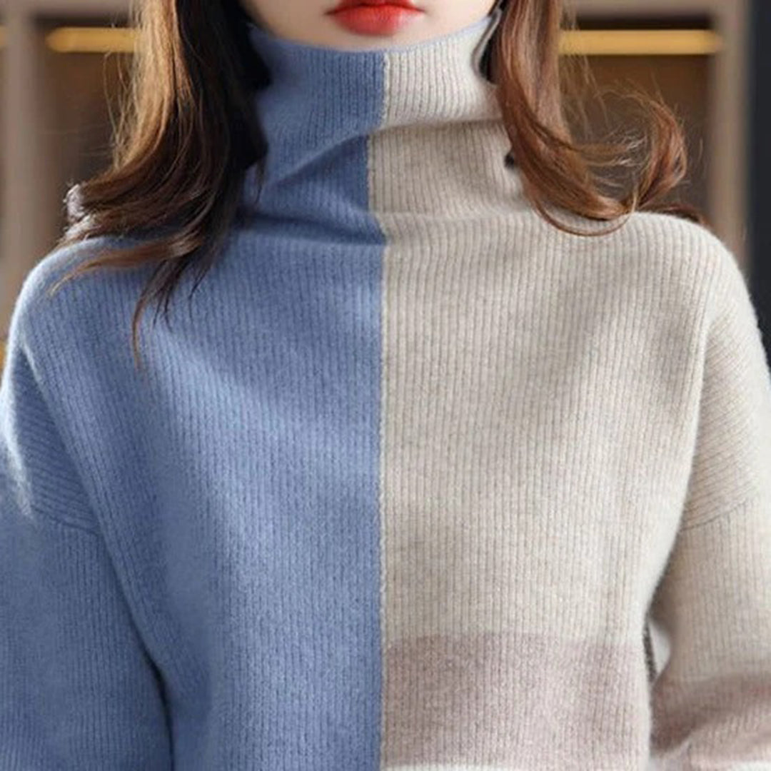 Pull en Tricot Femme à Blocs de Couleurs - Image 2