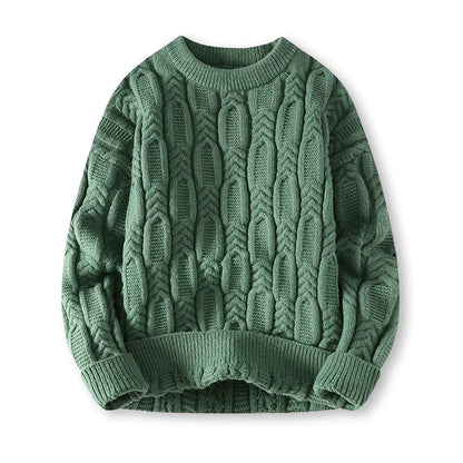 Pull Homme Col Rond Tricot Câble - Image 1