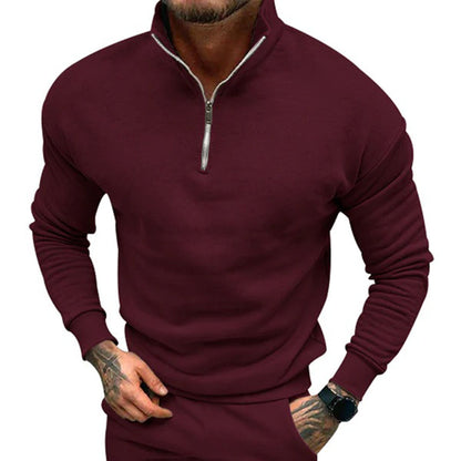 Pull à Manches Longues Homme avec Fermeture Éclair au Col - Image 11