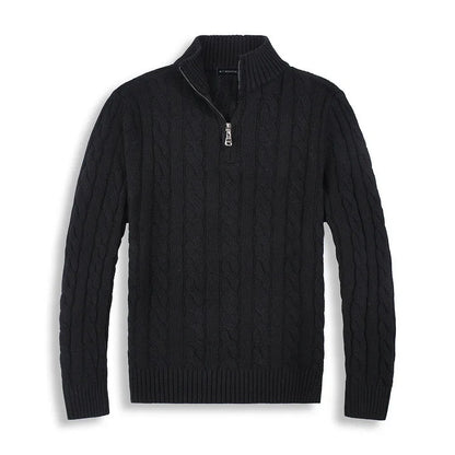 Pull Homme Maille Côtelée à Fermeture Éclair 1/4 - Image 9