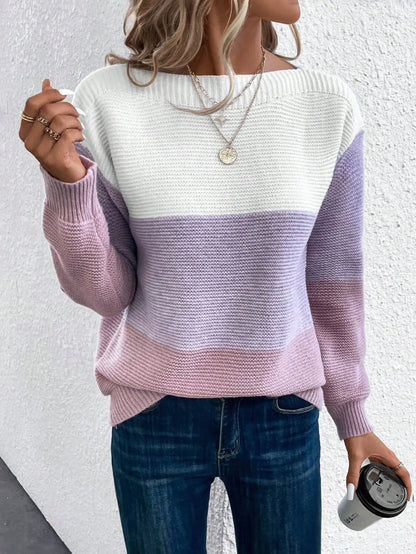 Pull Femme Manches Longues Color Block - Image 3