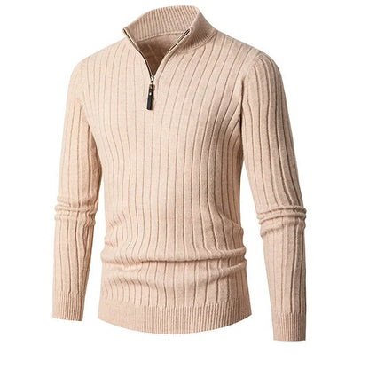 Pull Homme Maille Côtelée à Fermeture Éclair 1/4 - Image 9