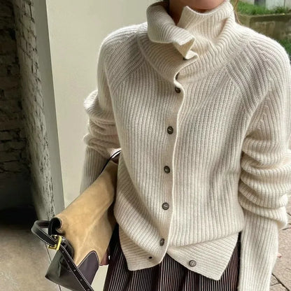 Pull côtelé boutonné pour femme - Image 3