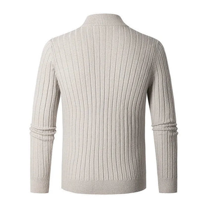 Pull Homme Maille Côtelée à Fermeture Éclair 1/4 - Image 3