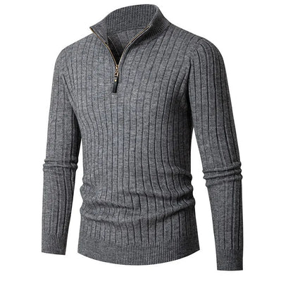 Pull Homme Maille Côtelée à Fermeture Éclair 1/4 - Image 7