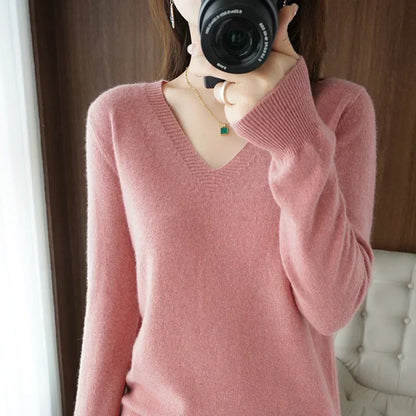 Pull en Tricot Femme Col V - Image 1