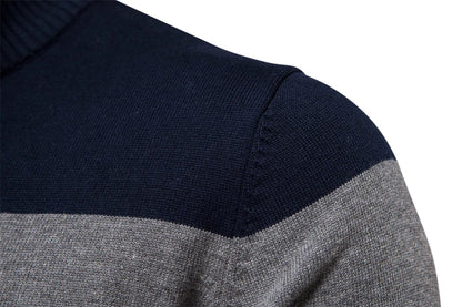 Pull rayé à quart de fermeture éclair pour homme - Image 4