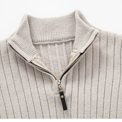 Pull Homme Maille Côtelée à Fermeture Éclair 1/4 - Image 2