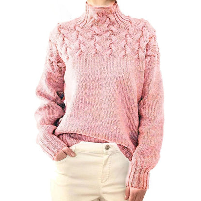 Pull Femme Col Roulé en Tricot torsadé - Image 2