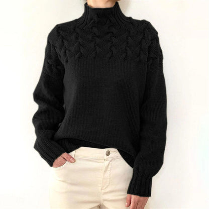 Pull Femme Col Roulé en Tricot torsadé - Image 6