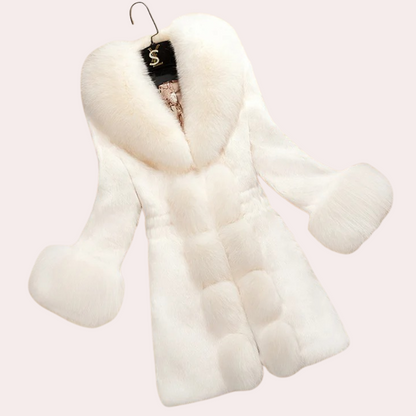 Manteau Long Femme Col en Fausse Fourrure - Image 2